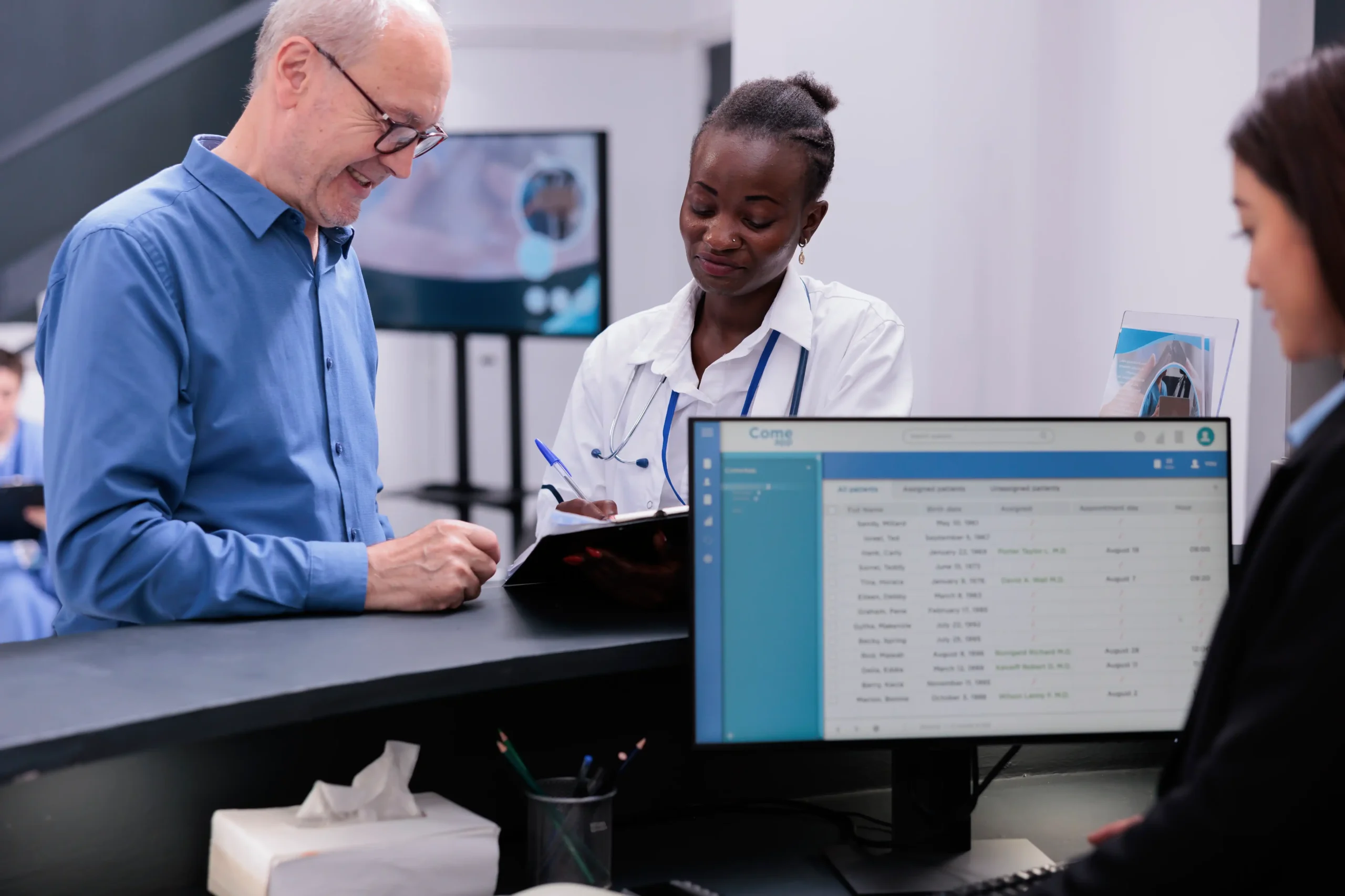 Medical records being digitally scanned and archived securely