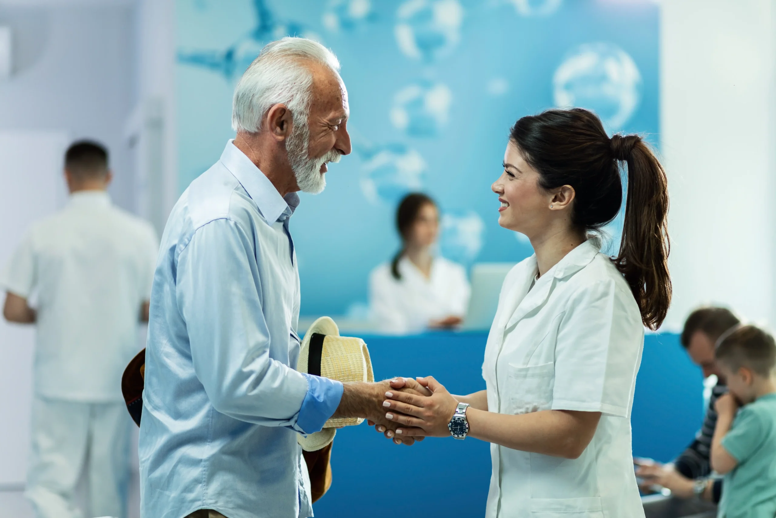 Healthcare administrator verifying physician credentials and licenses