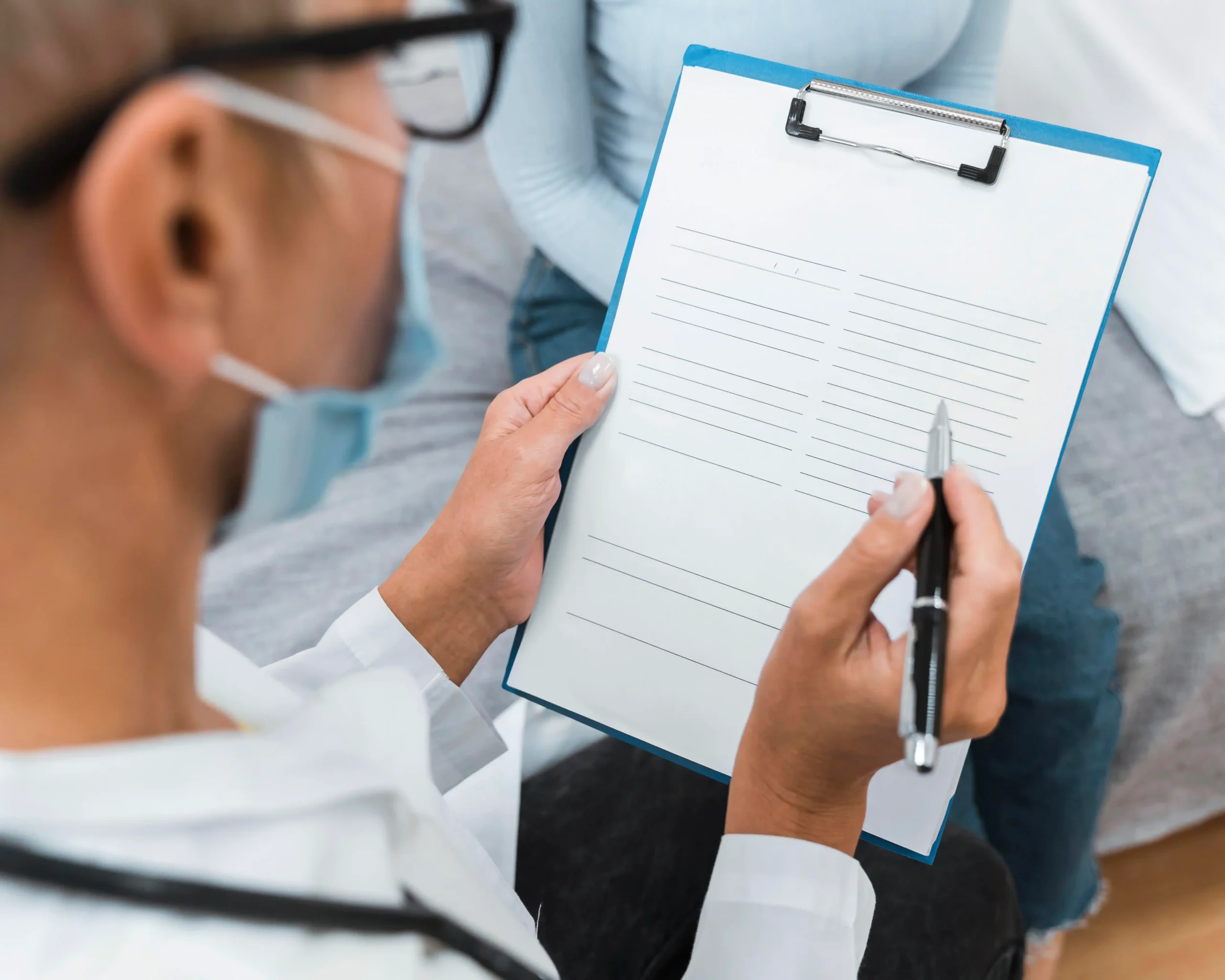 Doctor checking the reports